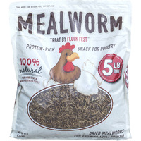 Buffalo Outdoor Dried Mealworms for Chickens, Wild Birds, Ducks, and Small Pets, 5 Lbs Bag