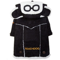 Touchdog Tuskegee Aero-Vintage Designer Dog Coat - Medium/Black