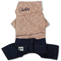 Touchdog  Vogue Neck-Wrap Sweater and Denim Pant Outfit(D0102HAXEUW.)