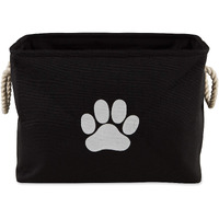 DII Polyester Pet Bin Paw Black Rectangle Small