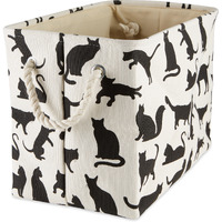DII Polyester Pet Bin Cats Meow Rectangle Large