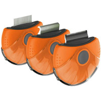 Pet Life  'Axler' Triple Rotating Rake Deshedder and Dematting Grooming Pet Comb(D0102HAX2AG.)