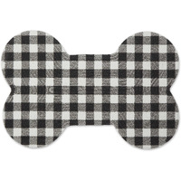 DII Black And White Buffalo Check Bone Shaped Pet Mat 16x24