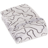 DII Black Embossed Bone Print Pet Blanket