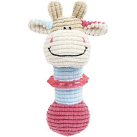 Pet Life  'Giraffe-Cow' Plush Squeaking and Rubber Teething Newborn Puppy Dog Toy(D0102HAX26G.)
