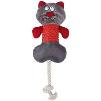 Pet Life  'All-in-Fun' Nylon and Rope Squeaking Rubber Rope and Plush Dog Toy(D0102HAXIGG.)