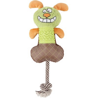 Pet Life  'All-in-Fun' Nylon and Rope Squeaking Rubber Rope and Plush Dog Toy(D0102HAXIG7.)