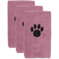 DII Rose Embroidered Paw Small Pet Towel (Set of 3)