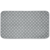 GRAY PRINTED TRELLIS PAW PET MAT LARGE