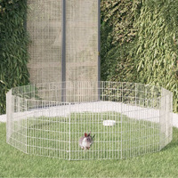 vidaXL Free Range Animal Enclosure 12-Panel 21.3"x23.6" Galvanized Iron