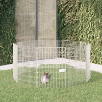 vidaXL Free Range Animal Enclosure 10-Panel 21.3"x31.5" Galvanized Iron