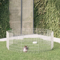 vidaXL Free Range Animal Enclosure 10-Panel 21.3"x23.6" Galvanized Iron