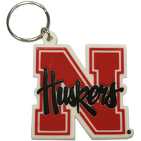 Nebraska Cornhuskers Keychain Rubber Script Logo CO