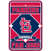 St. Louis Cardinals Sign 12x18 Plastic Fan Zone Parking Style CO