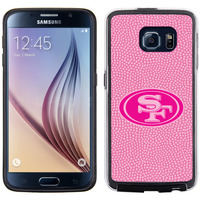 San Francisco 49ers Phone Case Pink Football Pebble Grain Feel Samsung Galaxy S6 CO