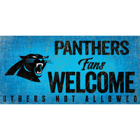 Carolina Panthers Wood Sign Fans Welcome 12x6