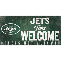 New York Jets Wood Sign Fans Welcome 12x6 - Special Order