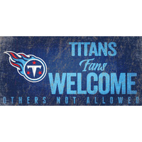 Tennessee Titans Wood Sign Fans Welcome 12x6