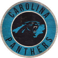 Carolina Panthers Sign Wood 12 Inch Round State Design
