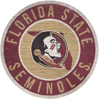 Florida State Seminoles Sign Wood 12 Inch Round State Design