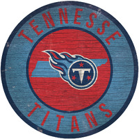 Tennessee Titans Sign Wood 12 Inch Round State Design