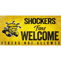 Wichita State Shockers Sign Wood 12x6 Fans Welcome Design - Special Order