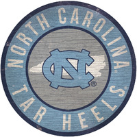 North Carolina Tar Heels Sign Wood 12 Inch Round State Design - Special Order