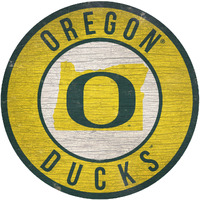 Oregon Ducks Sign Wood 12 Inch Round State Design - Special Order