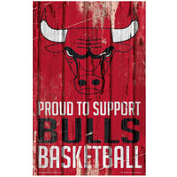 Chicago Bulls Sign 11x17 Wood Proud to Support Design