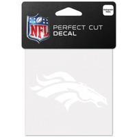 Denver Broncos Decal 4x4 Perfect Cut White - Special Order