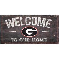 Georgia Bulldogs Sign Wood 6x12 Welcome To Our Home Design - Special Order