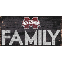 Mississippi State Bulldogs Sign Wood 12x6 Family Design - Special Order