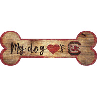 South Carolina Gamecocks Sign Wood 6x12 Dog Bone Shape