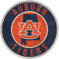 Auburn Tigers Sign Wood 12 Inch Round State Design - Special Order