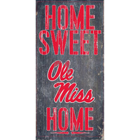 Mississippi Rebels Wood Sign - Home Sweet Home 6x12 - Special Order
