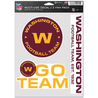 Washington Football Team Decal Multi Use Fan 3 Pack