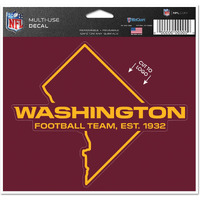 Washington Football Team Decal 5x6 Multi Use Color Cut to Logo Special Order