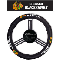 Chicago Blackhawks Steering Wheel Cover Leather CO