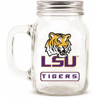 LSU Tigers Mason Jar Glass With Lid