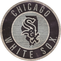 Chicago White Sox Sign Wood 12 Inch Round State Design Special Order