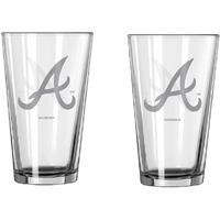 Atlanta Braves Glass Pint Frost Design 2 Piece Set