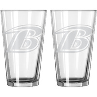Baltimore Ravens Glass Pint Frost Design 2 Piece Set