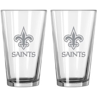 New Orleans Saints Glass Pint Frost Design 2 Piece Set