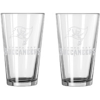 Tampa Bay Buccaneers Glass Pint Frost Design 2 Piece Set