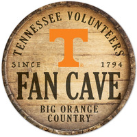 Tennessee Volunteers Sign Wood 14 Inch Round Barrel Top Design