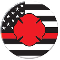 Firefighter Maltese Icon w/Flag Button