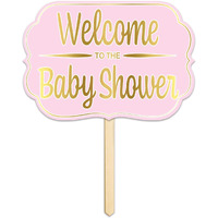 Foil Baby Shower Yard Sign - Pack of 6: Elegant and Eye-Catching