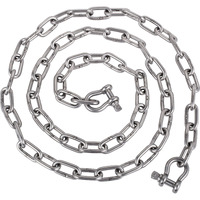 VEVOR Anchor Chain, 10 ft x 5/16 in 316 Stainless Steel Chain, 3/8" Anchor Chain Shackle, 7120lbs Anchor Lead Chain Breaking Load, 9460lbs Anchor Chain Shackle Breaking Load, Anchor Chain for Boats