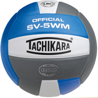 Tachikara SV5WM Leather Indoor Volleyball (Blue, White and Silver)