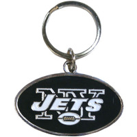 New York Jets Chrome Logo Cut Keychain